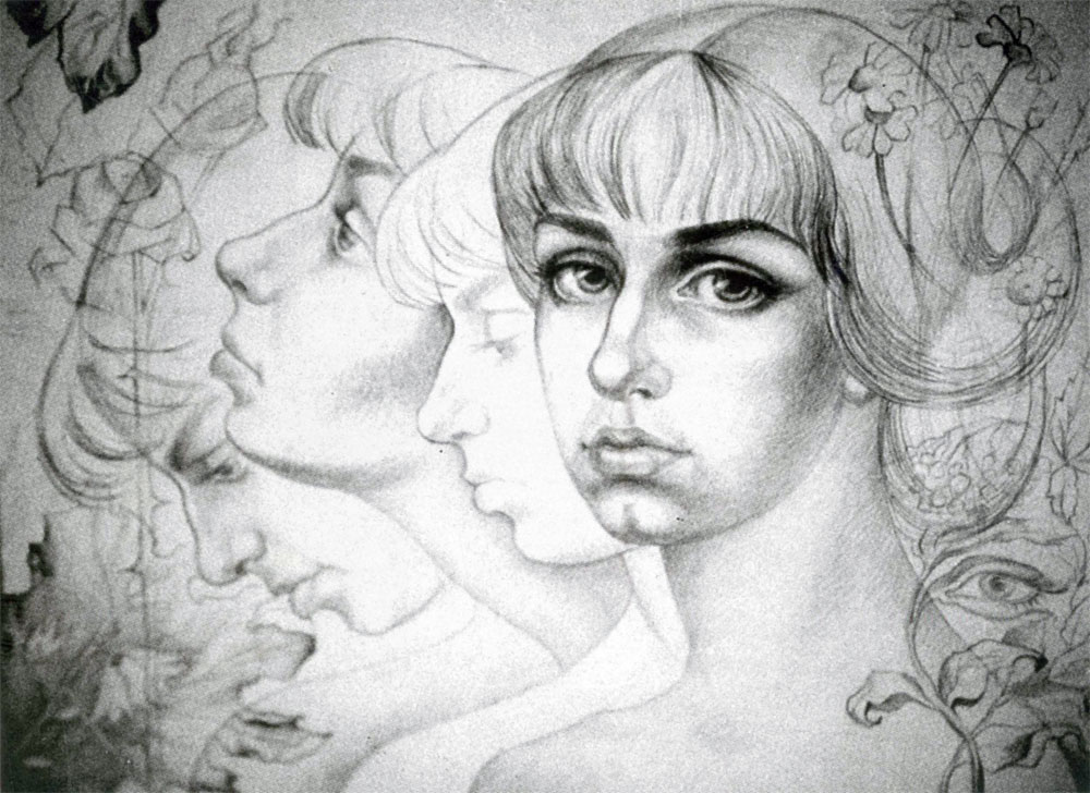 Автопортрет. 1996. Папір, олівець